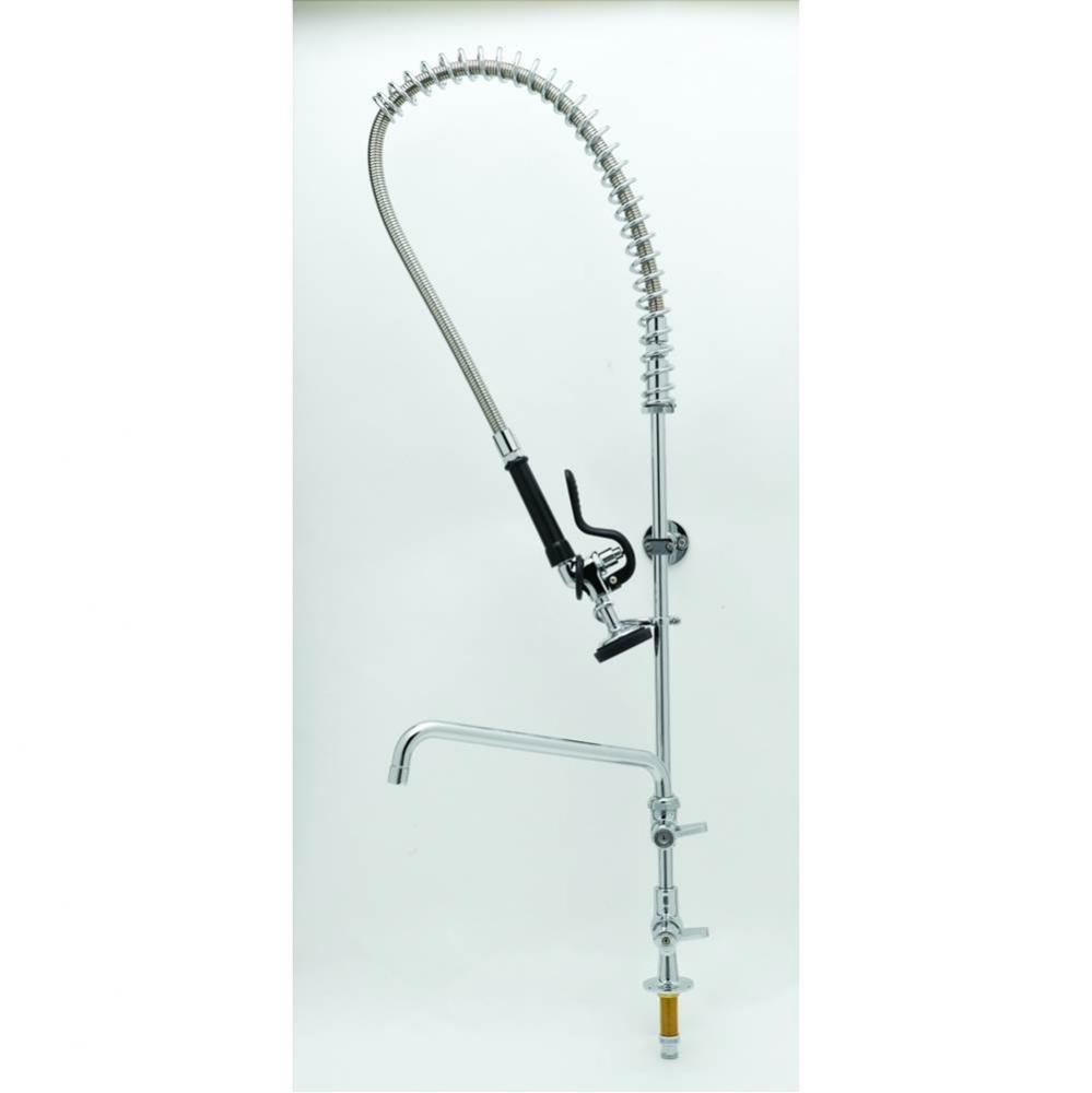 Equip Pre-Rinse Unit: Single Hole, Add-on Faucet with 12&apos;&apos; Swing Nozzle, Lever Handles