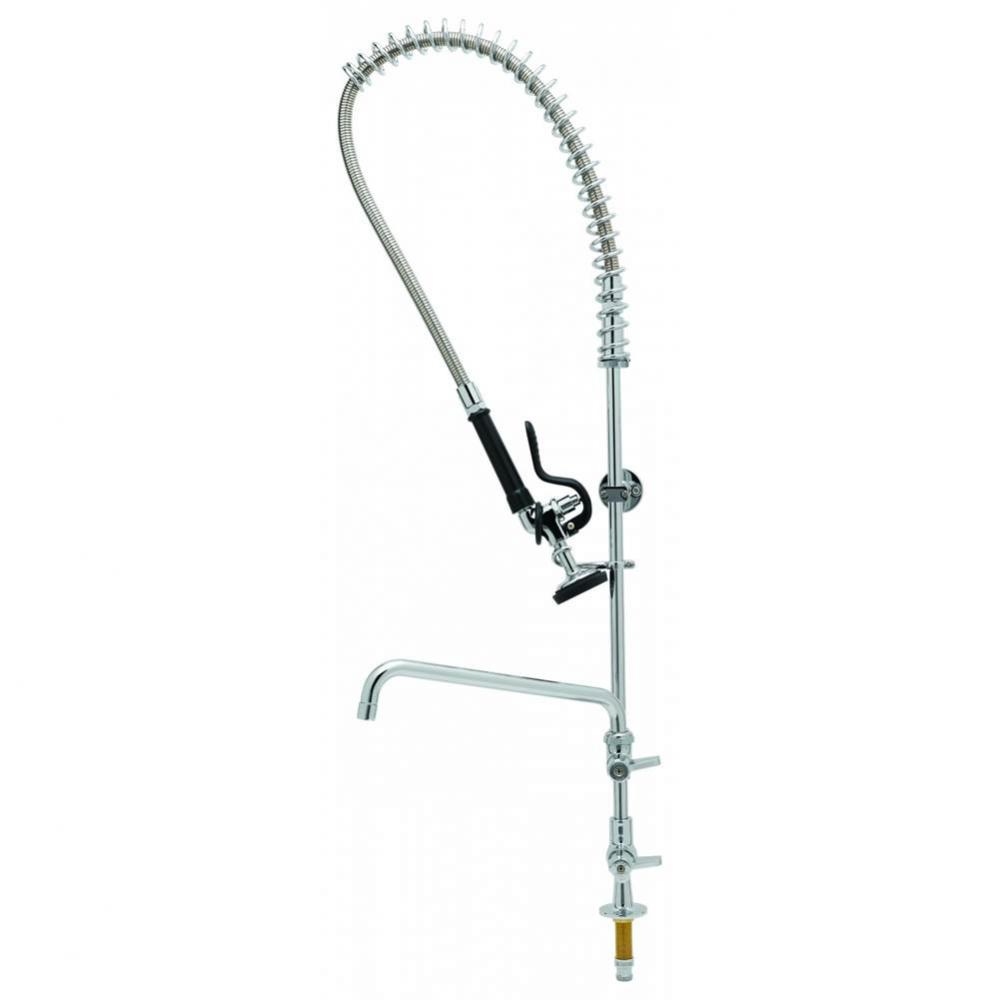 Equip Pre-Rinse Unit: Single Hole, Add-on Faucet with 12&apos;&apos; Swing Nozzle, Lever Handles