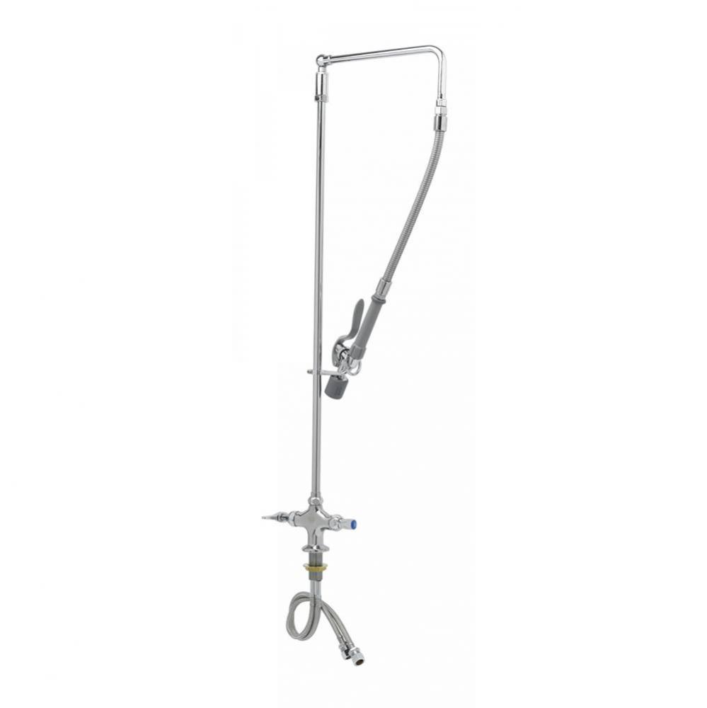 EasyInstall Pre-Rinse: Overhead Swivel Arm, Single Hole Base, Inlet Flex Lines