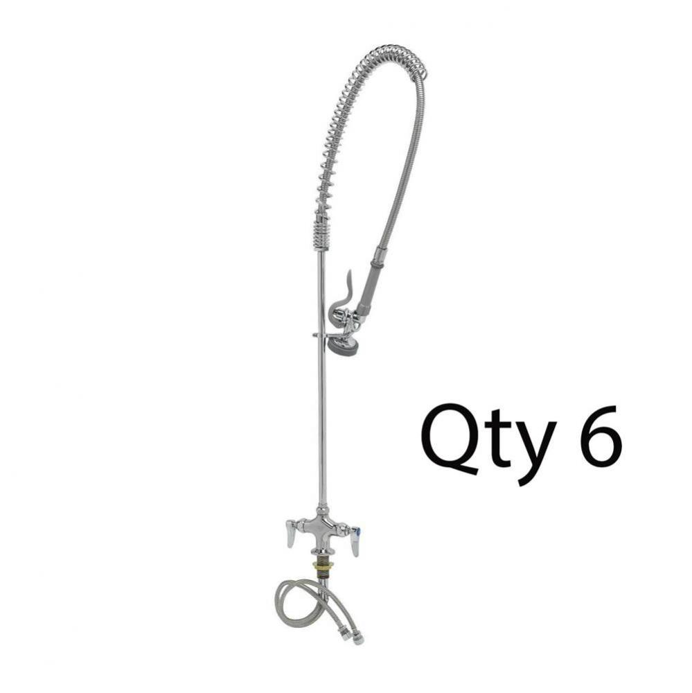 EasyInstall Pre-Rinse, Spring Action, Single Hole Base, 18&apos;&apos; Flex Lines (Qty. 6)