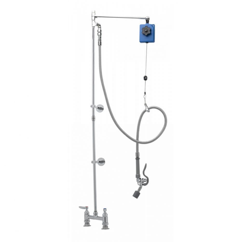 Pre-Rinse, Balancer, Deck Mount Base, 8&apos;&apos; Centers, Angled Low Flow Valve, 2 Wall Brkt&ap