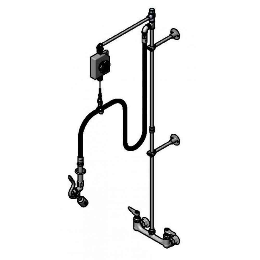 Pre-Rinse, Balancer, Wall Mount Base, 8&apos;&apos; Centers, Angled Low Flow Valve, 2 Wall Brkt&ap