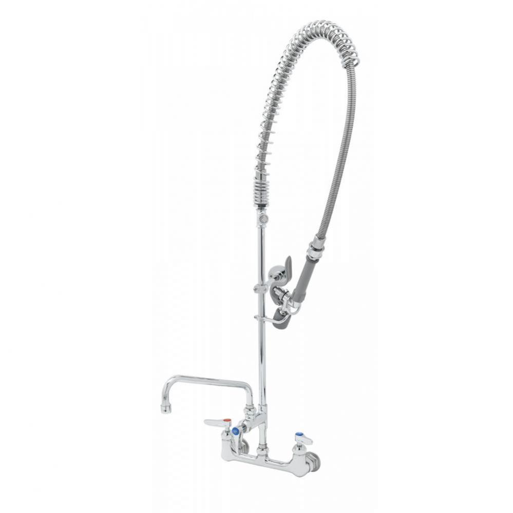 EasyInstall Pre-Rinse, 8&apos;&apos; Wall Mount Faucet, Ceramas, ADF, 061X, B-0230-K, Tee, Swivel