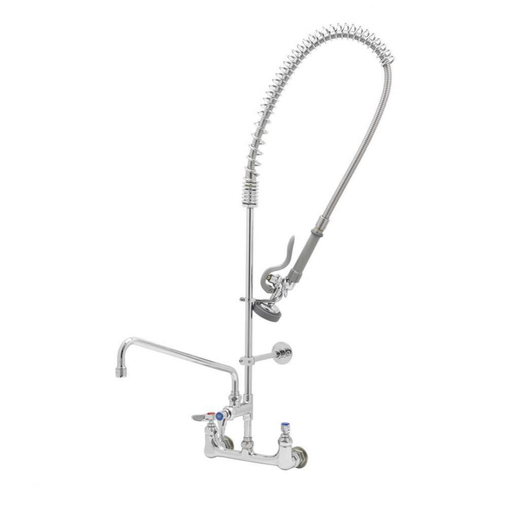 Pre-Rinse Unit, 8&apos;&apos; Wall Mount, Add-On Faucet w/ 12&apos;&apos; Swing Nozzle, Ceramas, 6