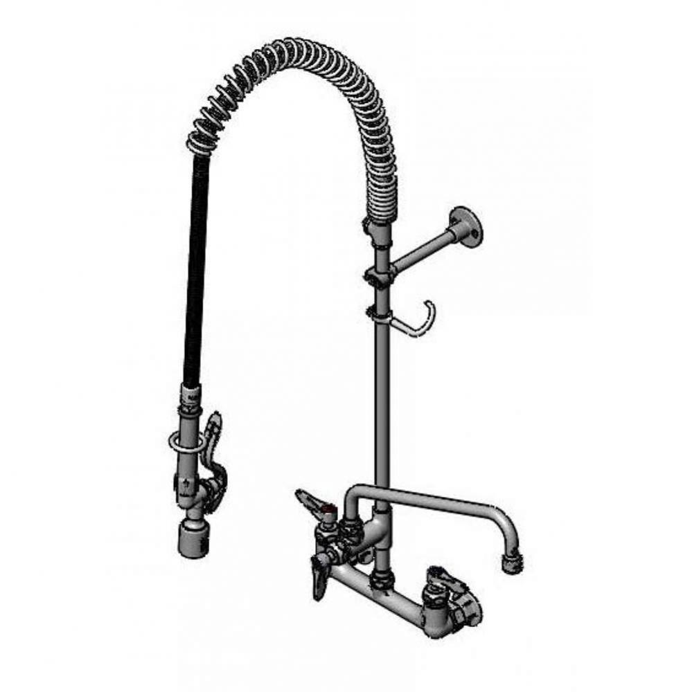 Pre-Rinse: 8&apos;&apos; Wall Mount, Ceramas, 12&apos;&apos; ADF Nozzle, 1.0 GPM VR Aerator, B-010