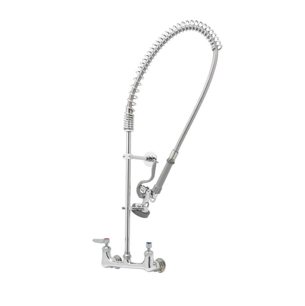 Pre-Rinse, EasyInstall, 8&apos;&apos; Wall Mount Faucet, Spring Action, Ceramas, B-0107, Wall Brac