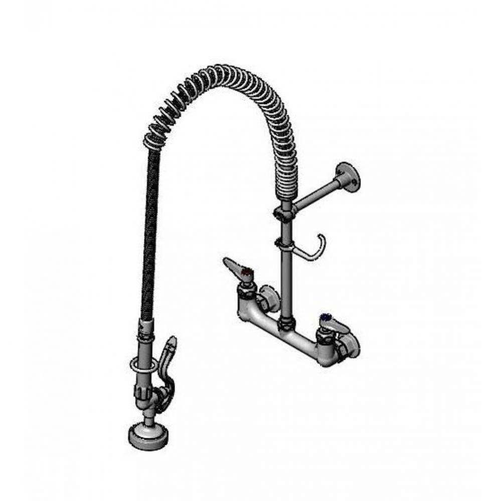 8&apos;&apos; Wall Mount Pre-Rinse Unit, 12&apos;&apos; Riser, B-0107 Spray Valve, Ceramas