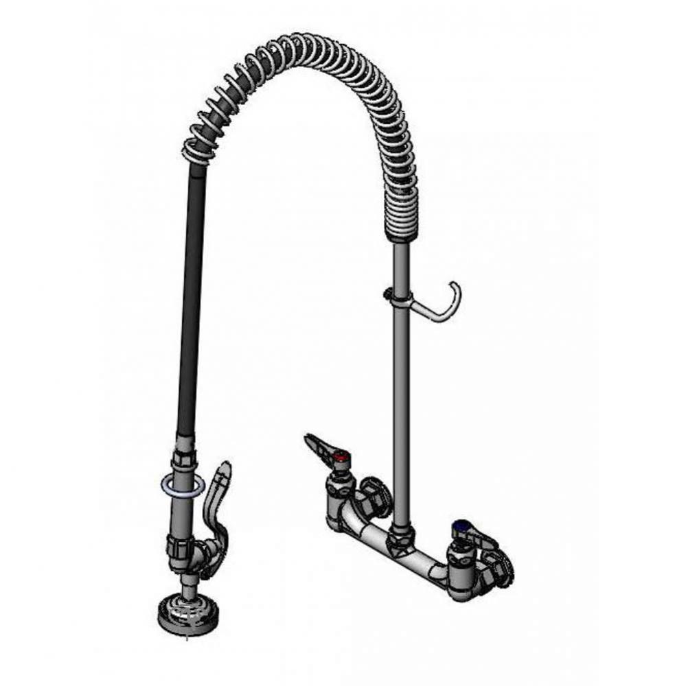 EasyInstall Pre-Rinse, Spring Action, Wall Mount Base, 8&apos;&apos; Centers, PVC Hose