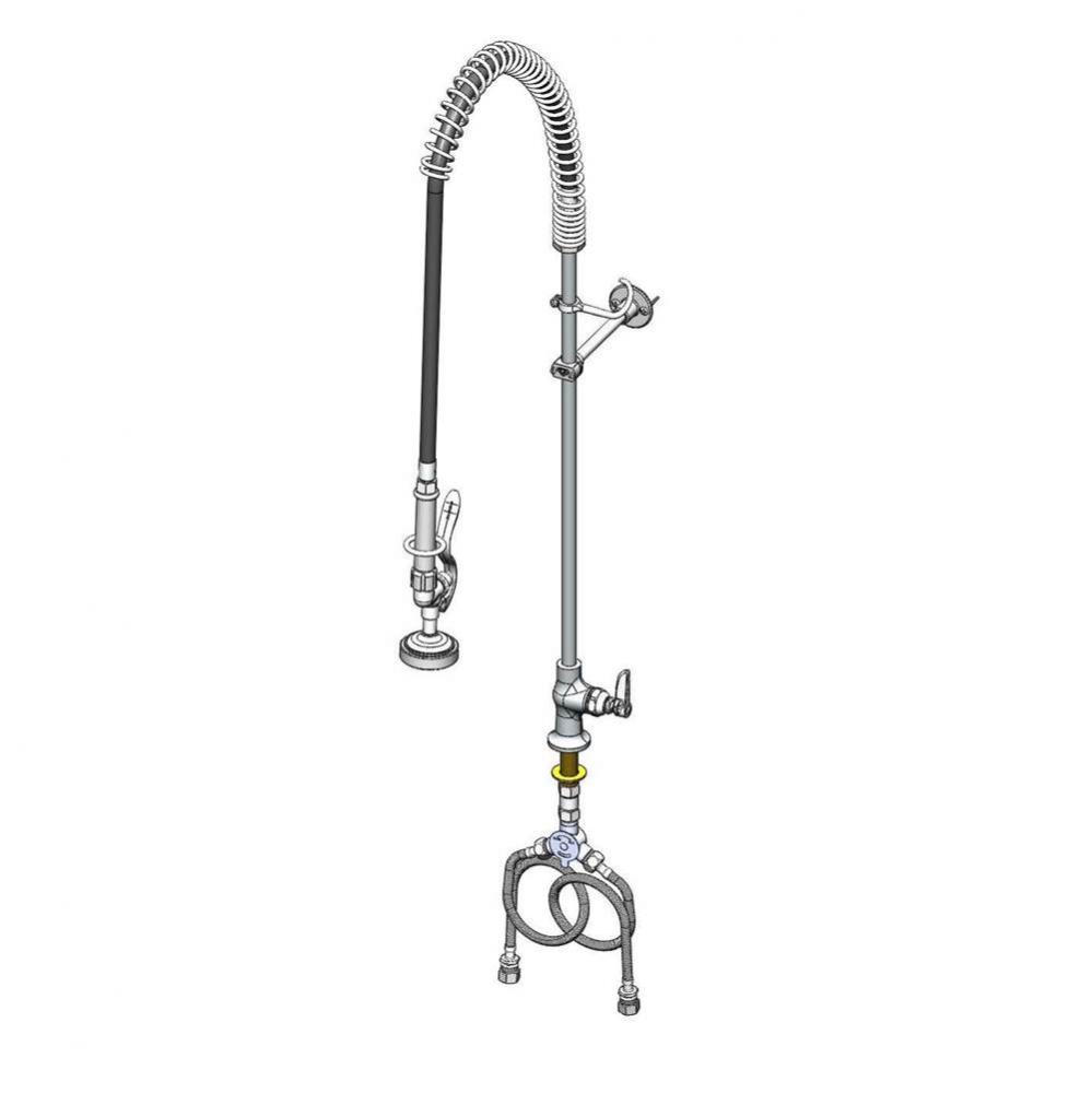 Pre-Rinse, Single Hole Base, Flex Hoses, Single Control, Wall Bracket, PVC Hose