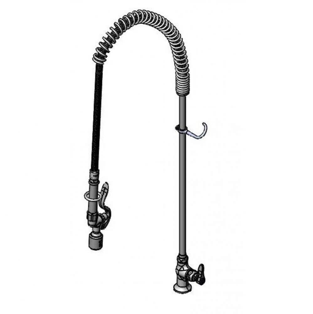 Single Hole Deck Mount Pre-Rinse, Low-Flow Spray Valve &amp; Flex Hoses