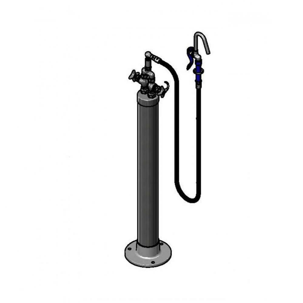 Kettle Kaddy, Hook Nozzle with Flexible Hose, Hot &amp; Cold Controls