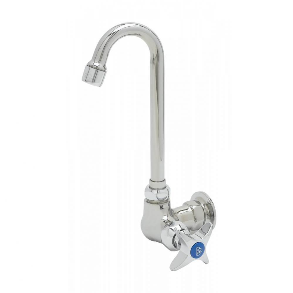 Single Pantry Faucet, Single Hole, Wall Mount, 2-5/8&apos;&apos; Swivel Gooseneck, 1.5 gpm Aerator