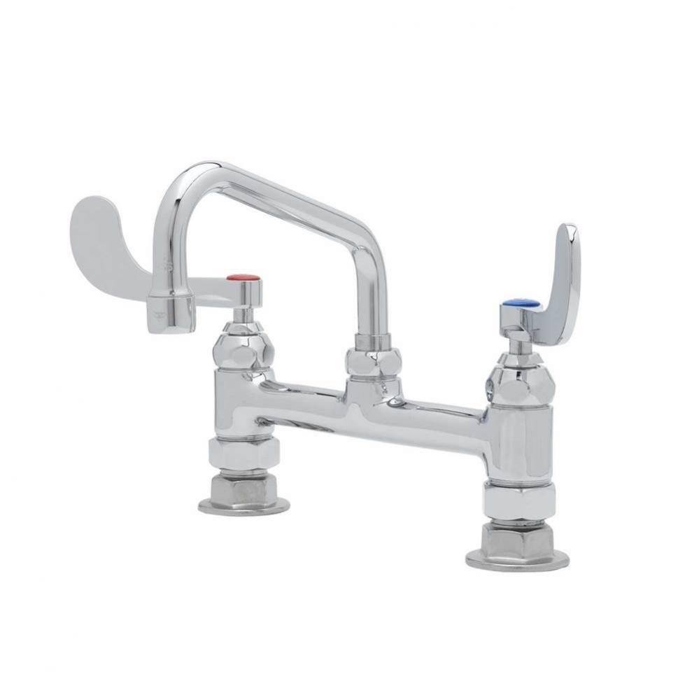 Double Pantry Faucet, 8&apos;&apos; Deck Mount, Eternas, 10&apos;&apos; Swing Nozzle, 4&apos;&apos