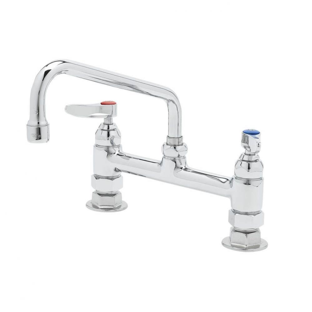 8&apos;&apos; Deck Mount Mixing Faucet, Eternas, 10&apos;&apos; Swing Nozzle (061X), Lever Handles