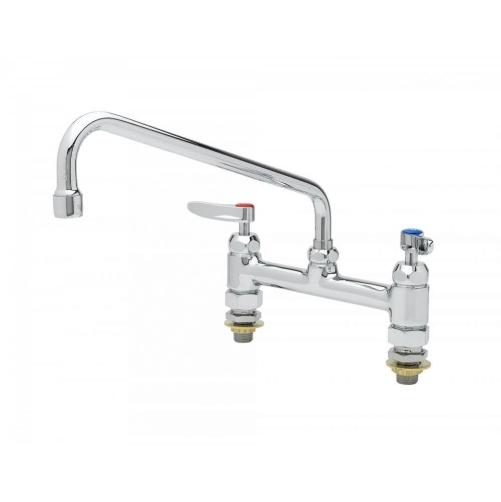 B-0221 Deck Mount Faucet w/ Cerama Cartridges, 12&apos;&apos; Swing Nozzle &amp; 00CC Inlets