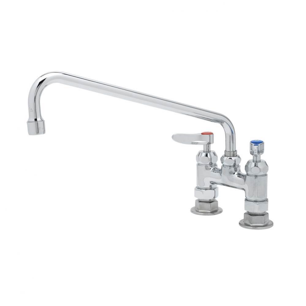 Double Pantry Faucet, Deck Mount, 4&apos;&apos; Centers, 12&apos;&apos; Swing Nozzle, Cerama Cartr