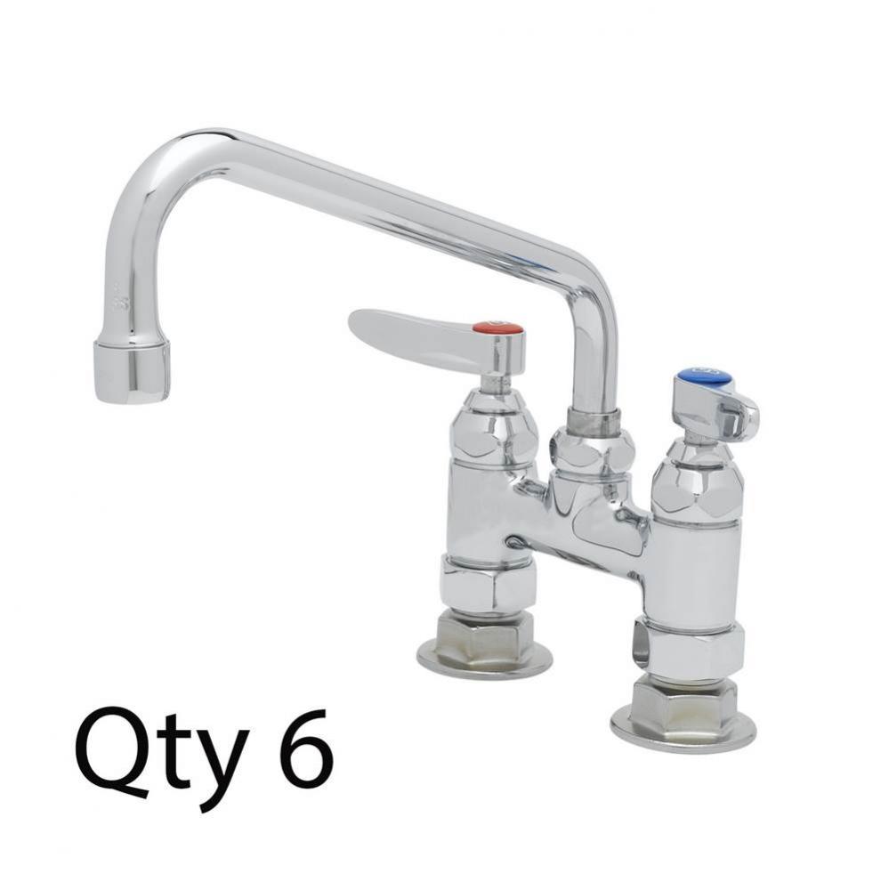 Double Pantry Faucet, Deck Mount, 4&apos;&apos; Centers, 8&apos;&apos; Swing Nozzle (060X) (Qty. 6