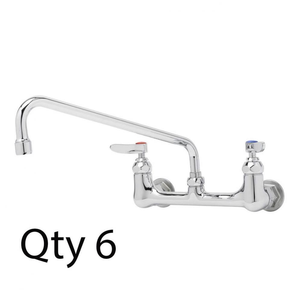 Double Pantry Faucet, Wall Mount, 8&apos;&apos; Centers, 12&apos;&apos; Swing Nozzle (Qty. 6)