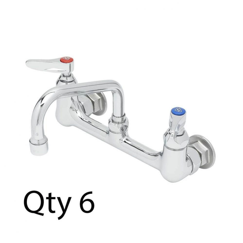 Double Pantry Faucet, Wall Mount, 8&apos;&apos; Centers, 6&apos;&apos; Swing Nozzle (059X) (Qty. 6