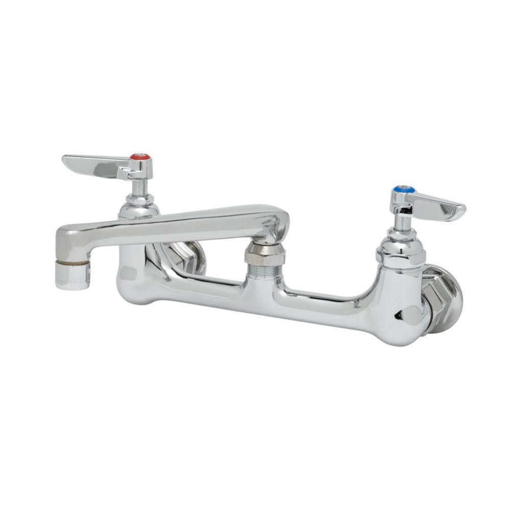 Double Pantry Faucet, Wall Mount, 8&apos;&apos; Centers, 6&apos;&apos; Cast Spout, EE Inlets