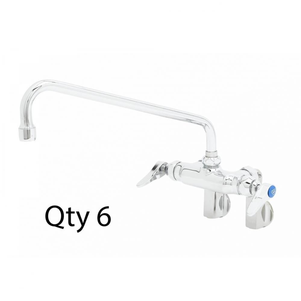 Double Pantry Faucet, Wall Mount, Adjustable Centers, 12&apos;&apos; Swing Nozzle (Qty. 6)