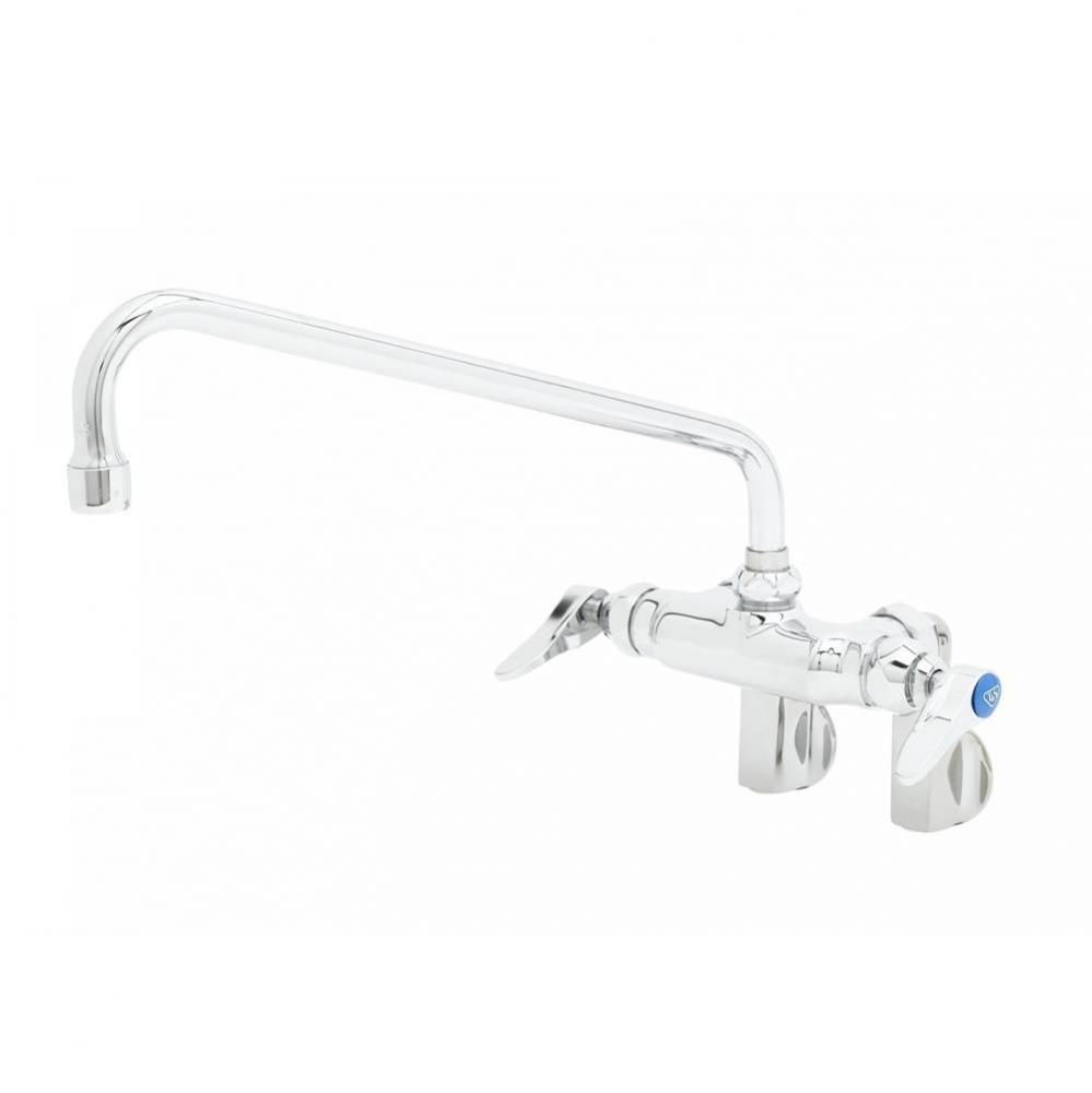 Double Pantry Faucet, Wall Mount, Adjustable Centers, 12&apos;&apos; Swing Nozzle