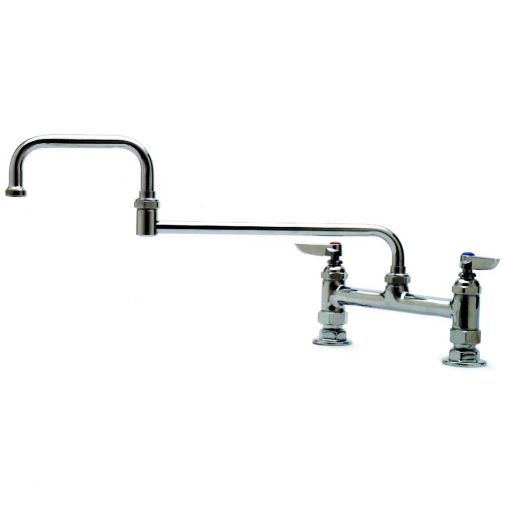 Double Pantry Faucet, Deck Mount, 8&apos;&apos; Centers, 15&apos;&apos; Double-Joint Swing Nozzle