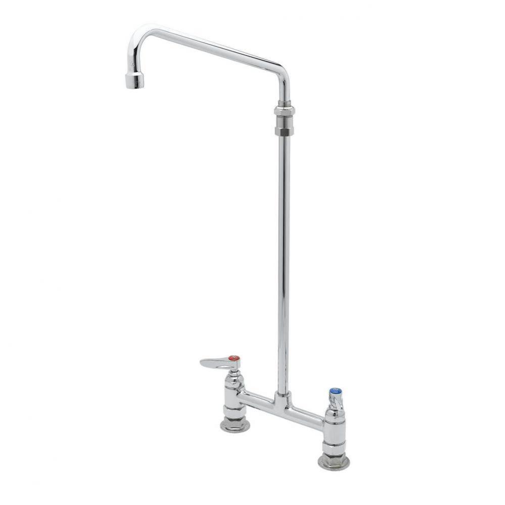 Double Pantry Faucet, Deck Mount, 8&apos;&apos; Centers, 12&apos;&apos; Elevated Swing Nozzle