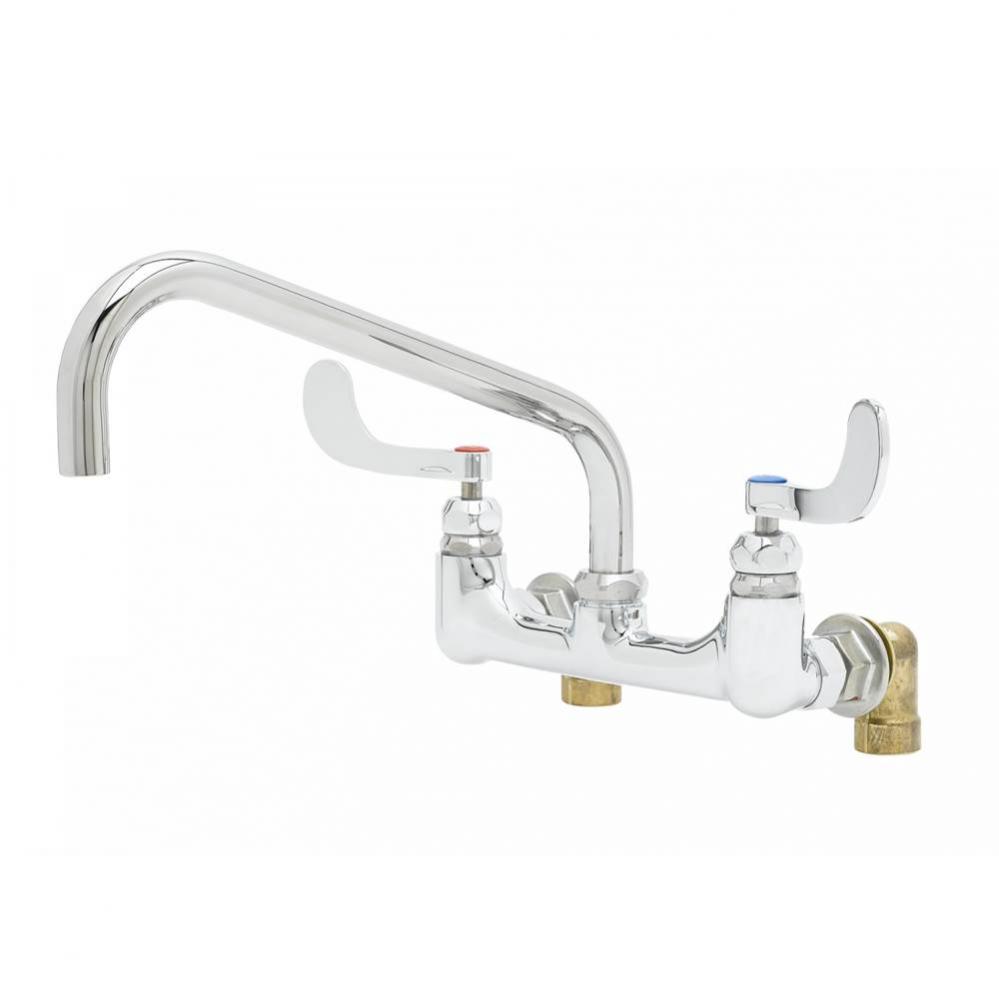 Big-Flo Mixing Faucet, 8&apos;&apos; Wall Mount, 12&apos;&apos; Nozzle, 4&apos;&apos; Wrist-Action