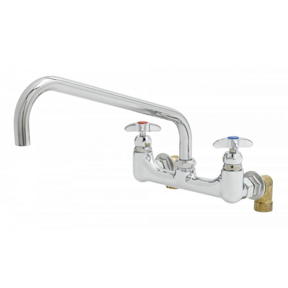 Big-Flo Mixing Faucet, 8&apos;&apos; Wall Mount, 14&apos;&apos; Swing Nozzle, 00LL Inlet Elbows