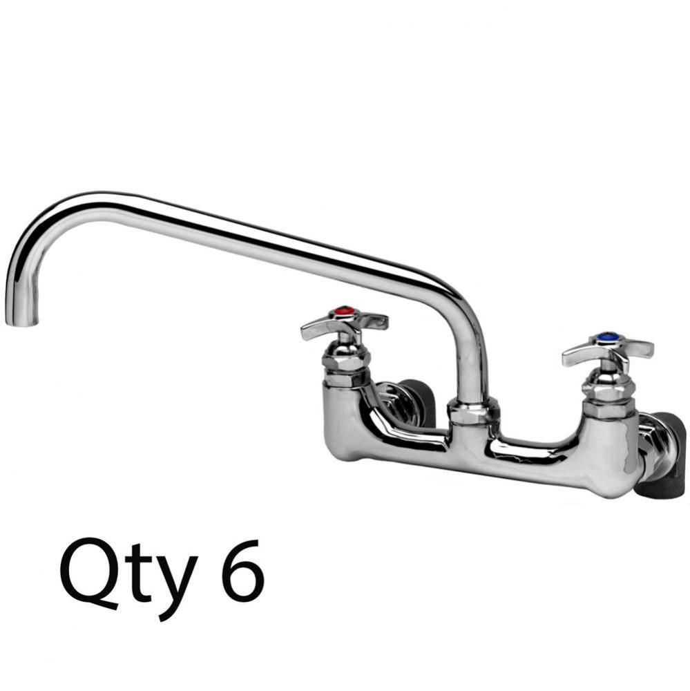 Big-Flo Mixing Faucet, Wall Mount, 8&apos;&apos; Centers, 12&apos;&apos; Swing Nozzle, LL Inlets (