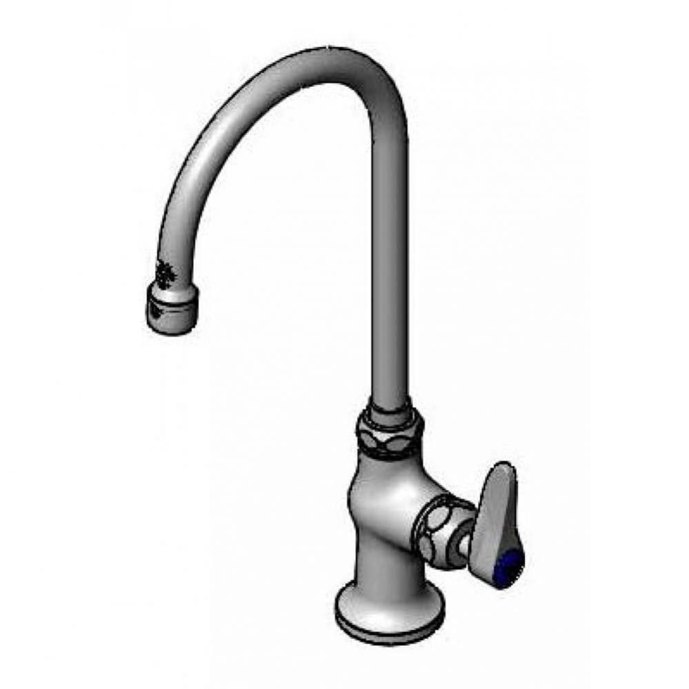 Single Pantry Faucet, Deck Mount, Cerama, Lever Handle, Swivel Gooseneck, 2.2 GPM Aerator