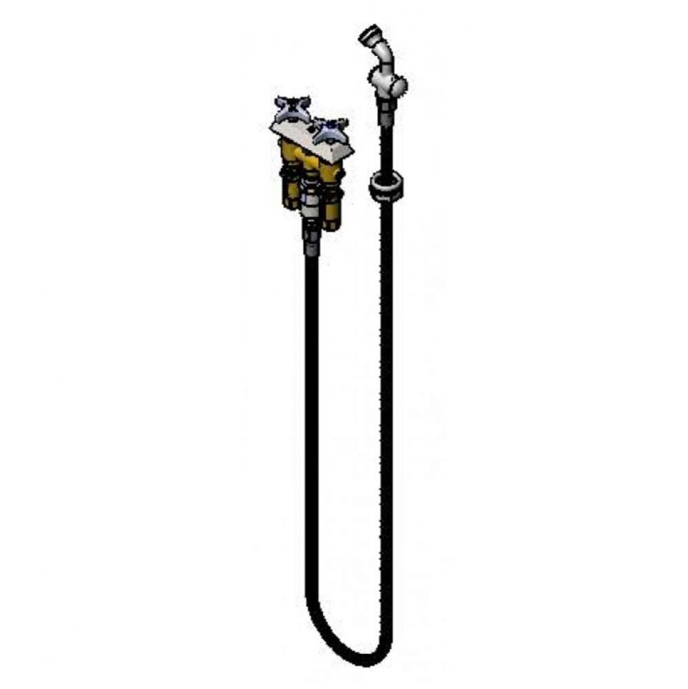 Concealed Mixing Fct, 4-Arm Handles, Continuous Pressure VB, 72&apos;&apos; Hose, B-0101 Spray Val