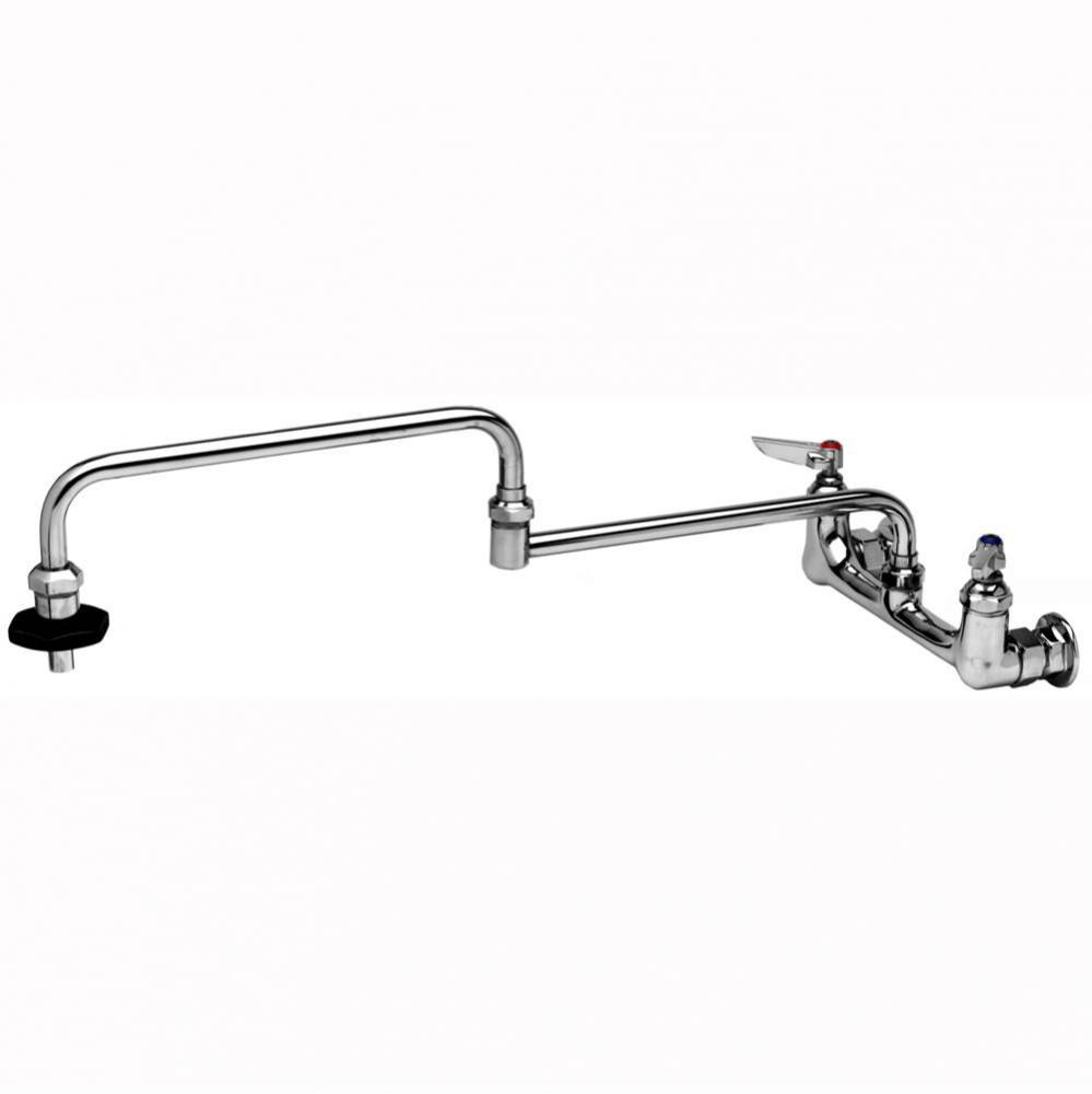 Pot Filler, Wall Mount, 8&apos;&apos; Centers, 24&apos;&apos; Double Joint Nozzle, Insulated On-Of
