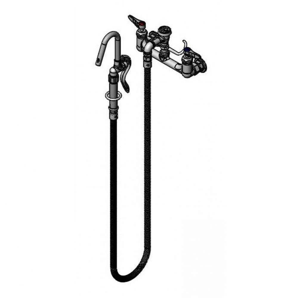 Pot Filler, Wall Mount, 8&apos;&apos; Centers, Cerama, Vacuum Breaker &amp; 68&apos;&apos; Hose w/