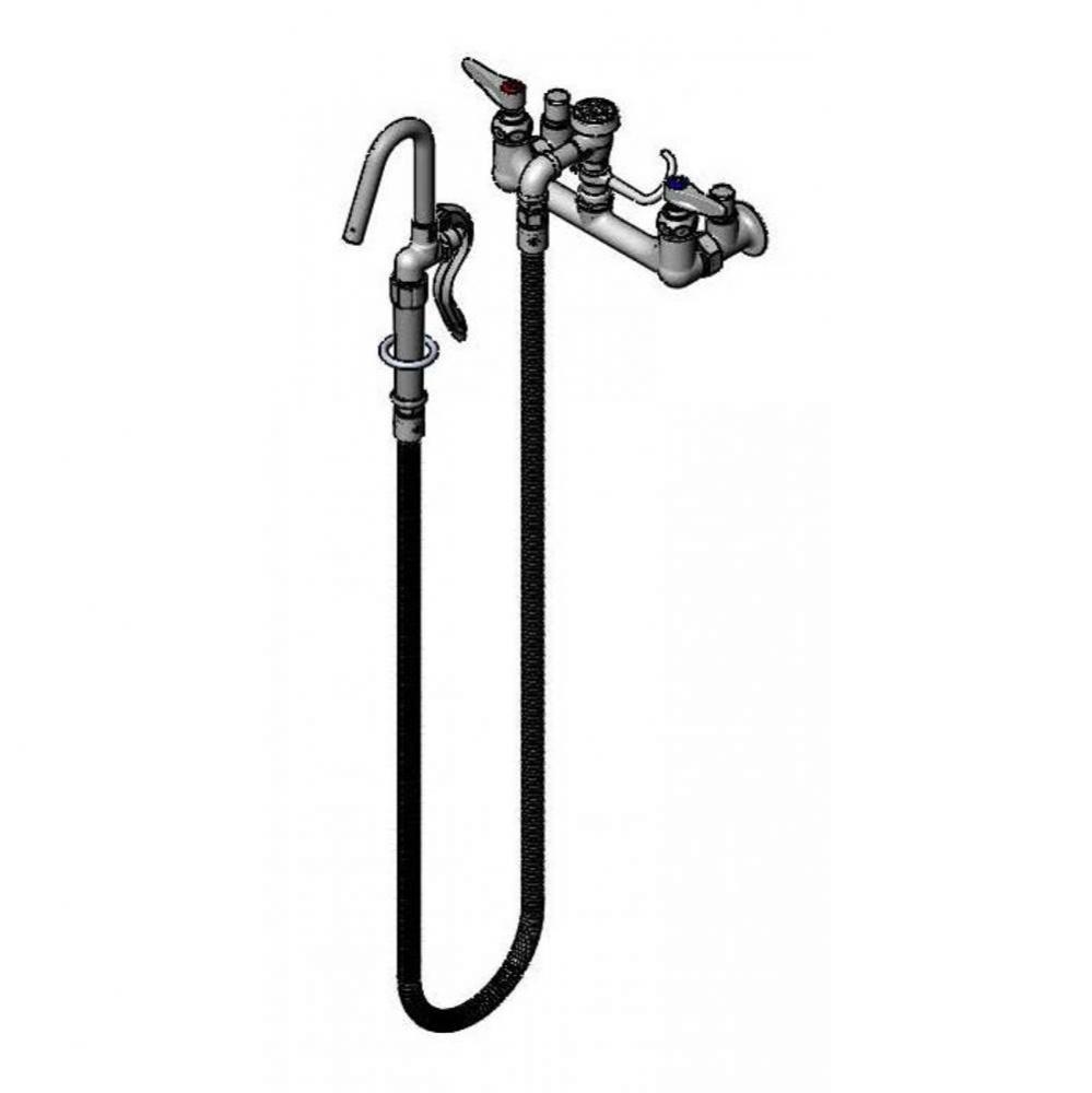 Pot Filler, Wall Mount, 8&apos;&apos; Centers, Vac. Breaker, 68&apos;&apos; Hose, Hook Nozzle, JJ