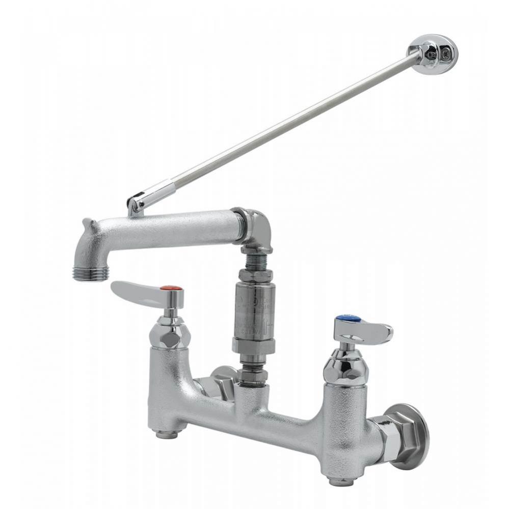 Service Sink Faucet, 8&apos;&apos; Wall Mount, Built-In Stops, Continuous Pressure Vacuum Breaker,