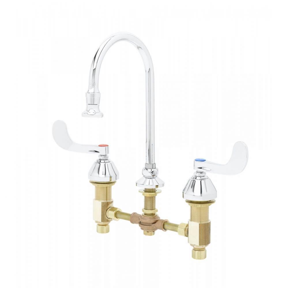 Concealed Widespread Faucet, 8&apos;&apos; Adjustable Centers, 6&apos;&apos; Rigid/Swivel GN, 1.2