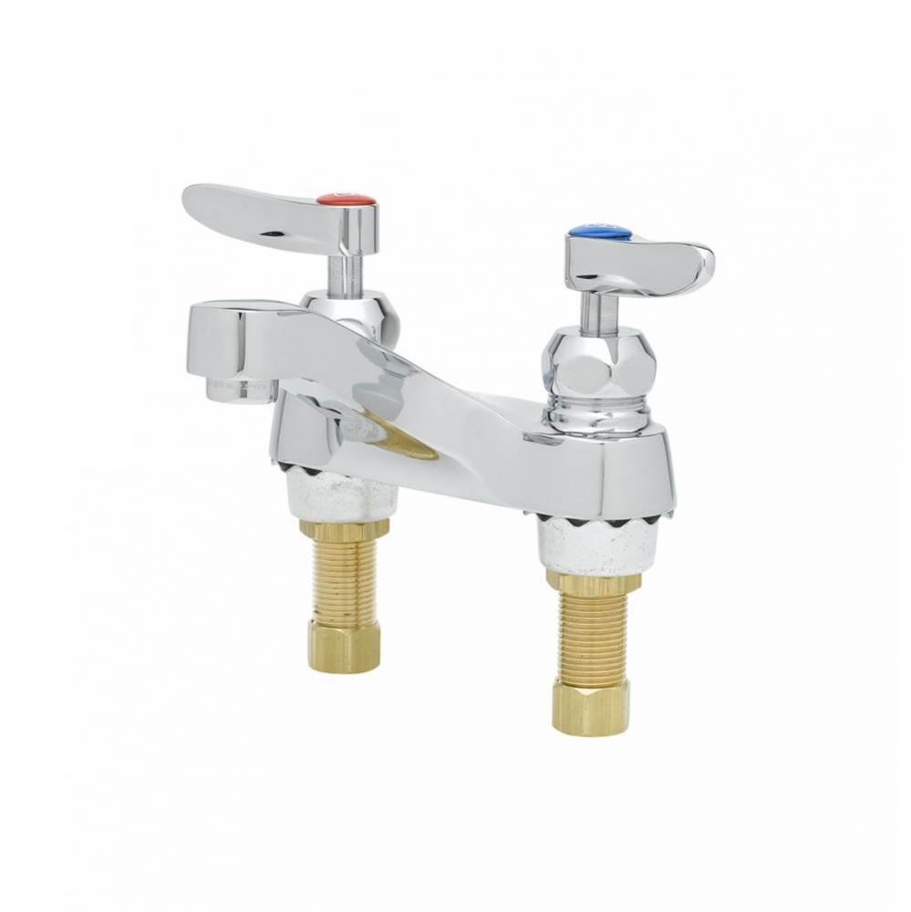 Lavatory Faucet, 4&apos;&apos; Centerset, Ceramic Cartridges, 2.2 gpm Aerator, Lever Handles