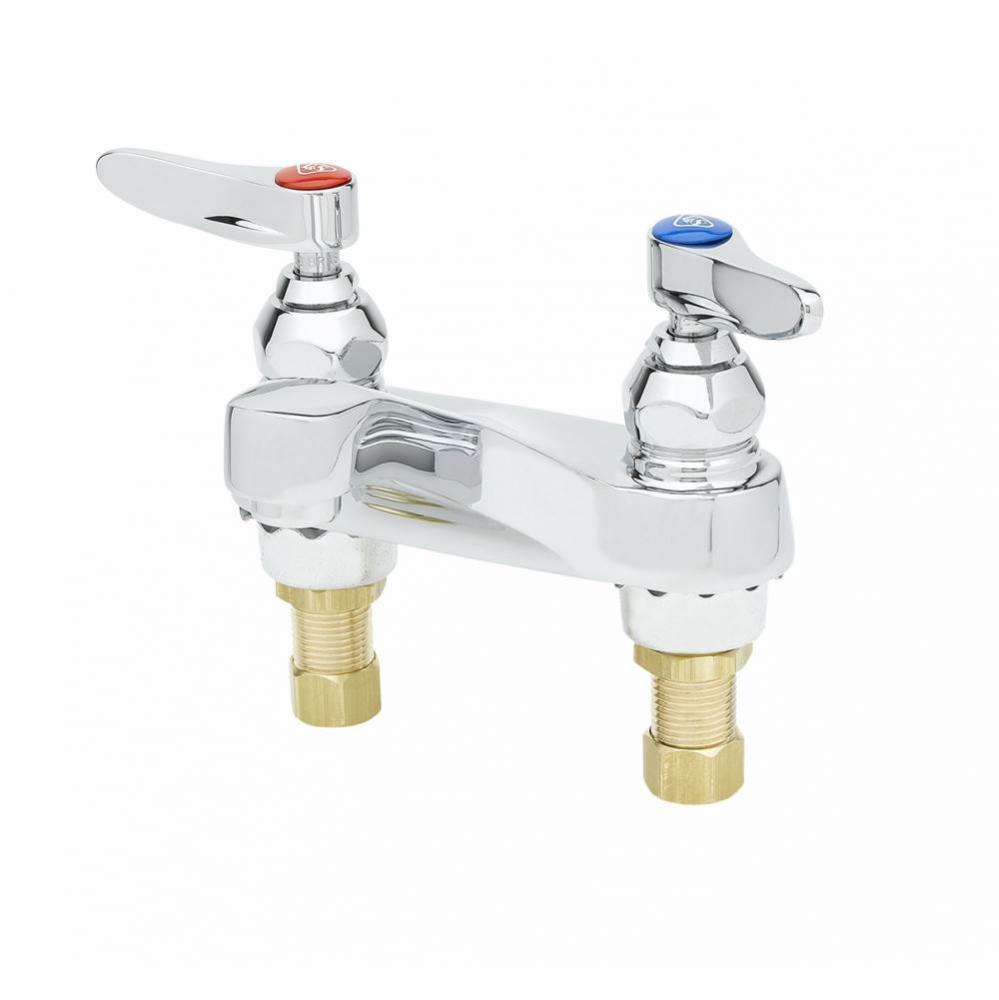 Lavatory Faucet, Deck Mount, 4&apos;&apos; Centers, 0.5 GPM Spray Device, 1/2&apos;&apos; NPSM Mal