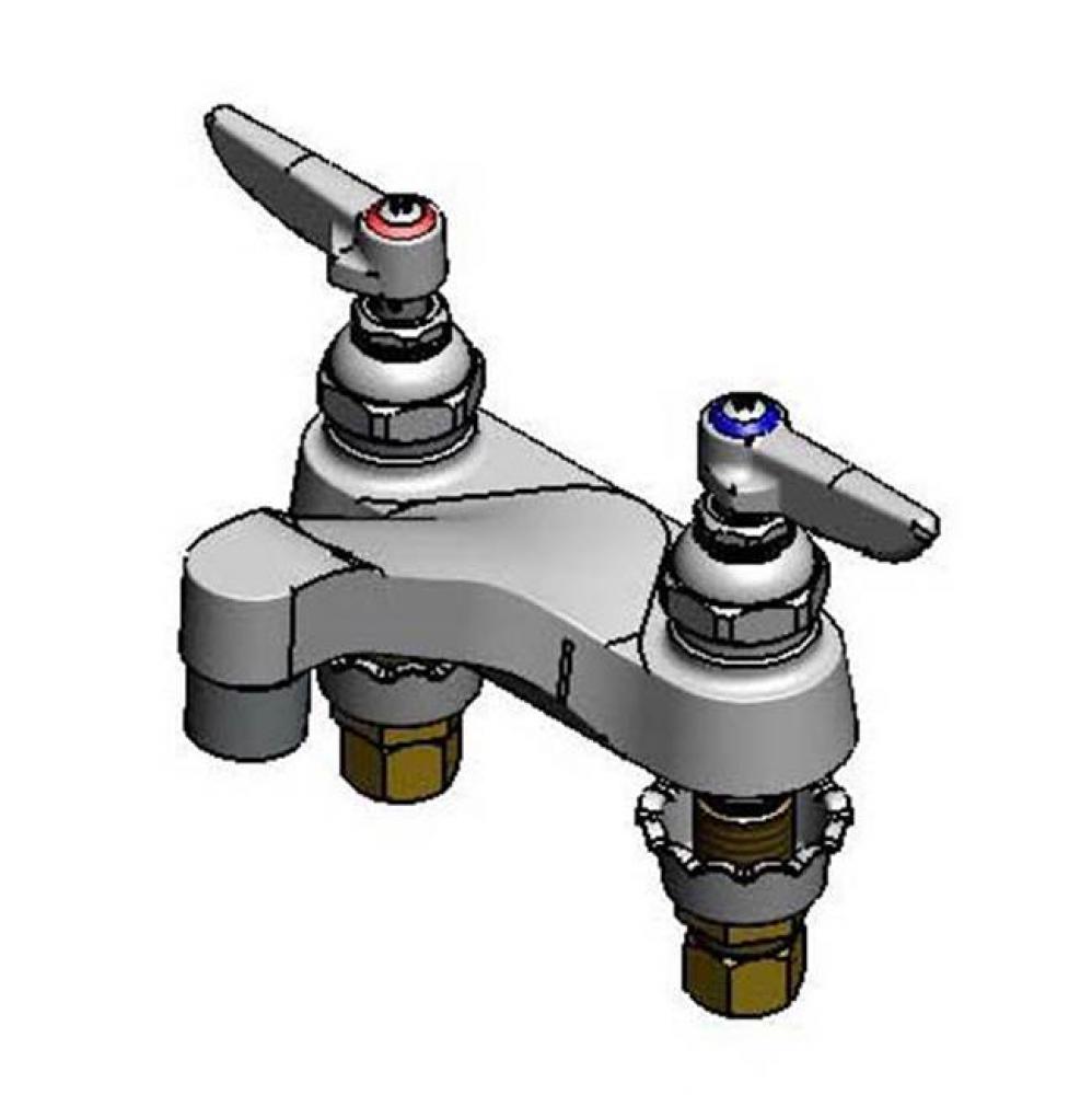 Lavatory Faucet, Deck Mount, 4&apos;&apos; Centers, Quarter-Turn Eternas, 2.2 gpm VR Aerator