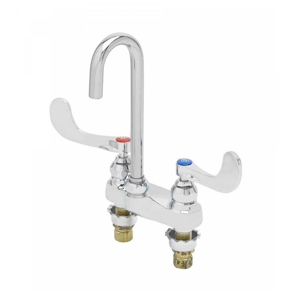 Medical Fct, Deck Mt, Plain-End Swivel/Rigid Gooseneck w/ 1.5 GPM Flow Disc, 4&apos;&apos; WA Hand