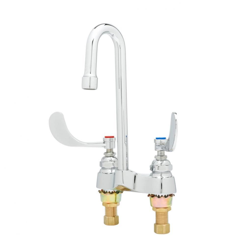 Medical Faucet, Dk Mt, Swivel/Rigid Gooseneck, VR 2.2 GPM Aerator, 4&apos;&apos; Wrist Action Hand