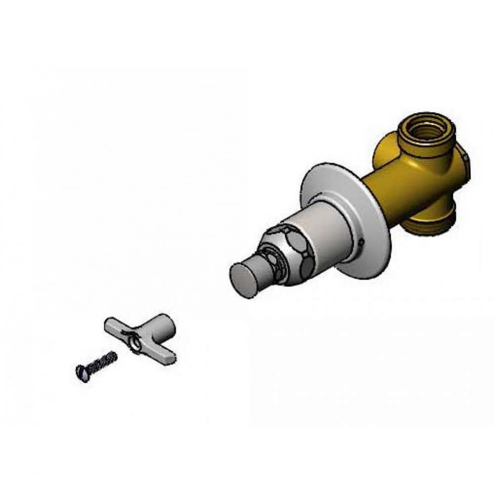 Concealed Straight Loose Key Stop, 1/2&apos;&apos; NPT Female Inlet and Outlet, Integral Spring-Ch