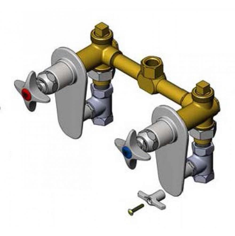 Concealed Bypass Mixing Valve, 1/2&apos;&apos; NPT Female Inlets &amp; Outlets, Loose Key Integral