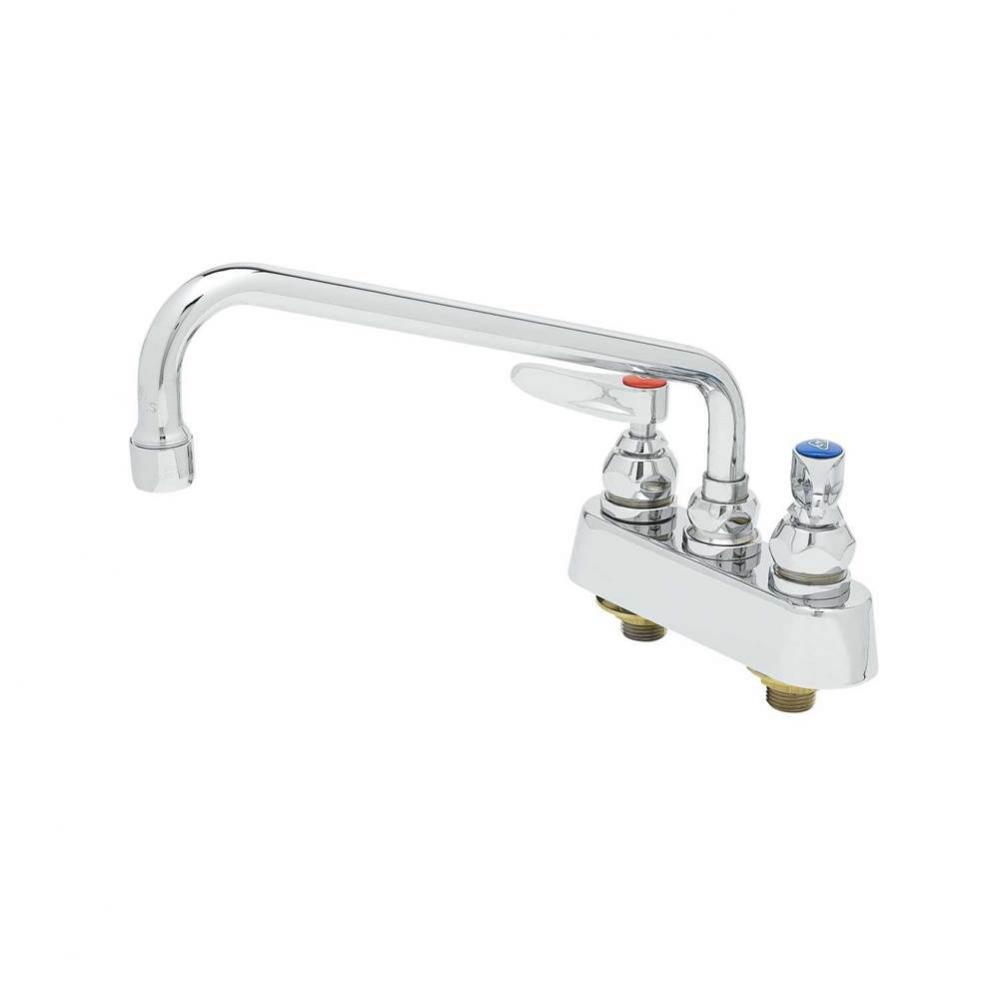 Workboard Faucet, Deck Mount, 3-1/2&apos;&apos; Centers, 10&apos;&apos; Swing Nozzle, Lever Handle