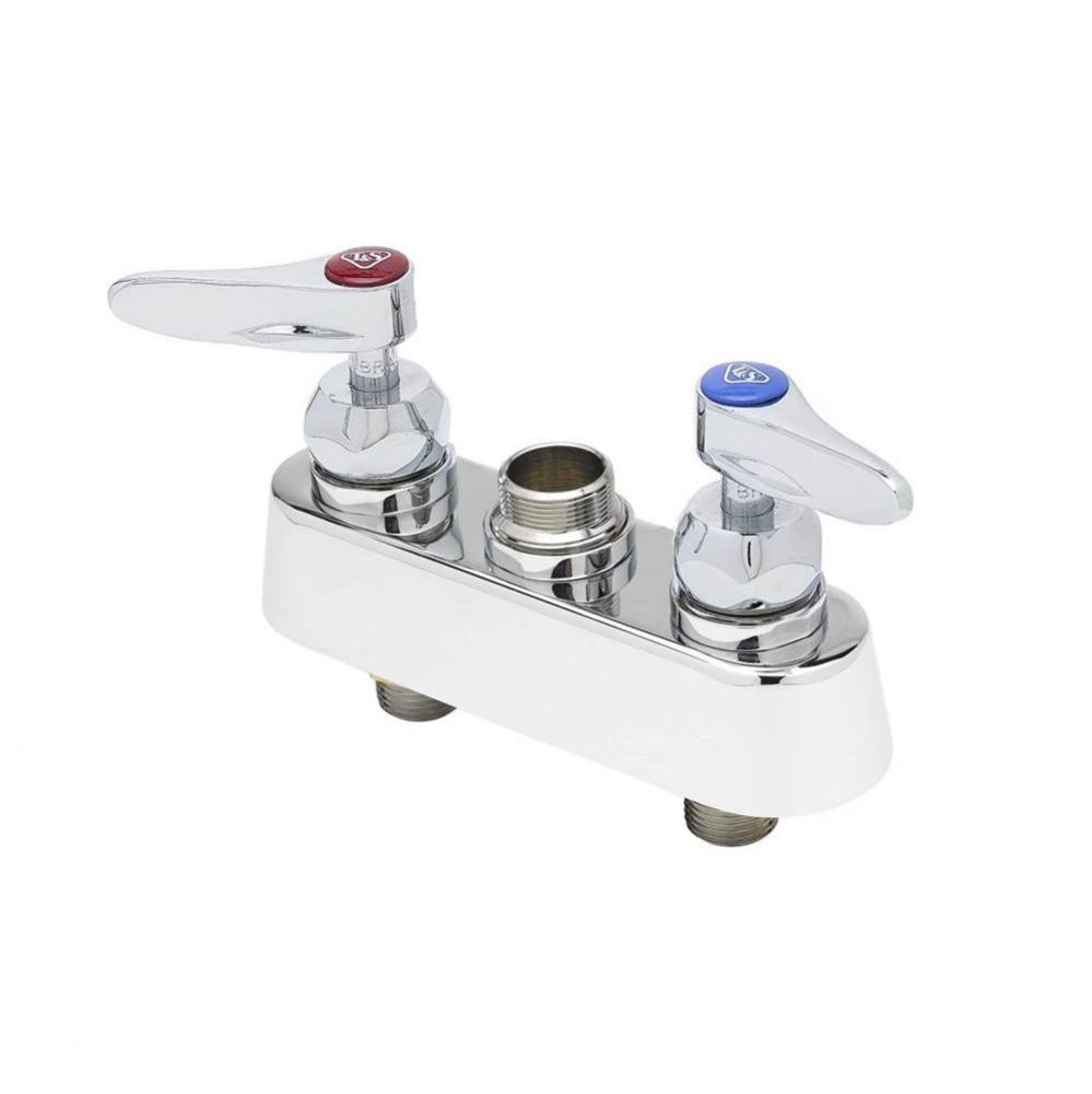 4&apos;&apos; Deck Mount Workboard Faucet, Less Nozzle, Cerama, Lever Handles