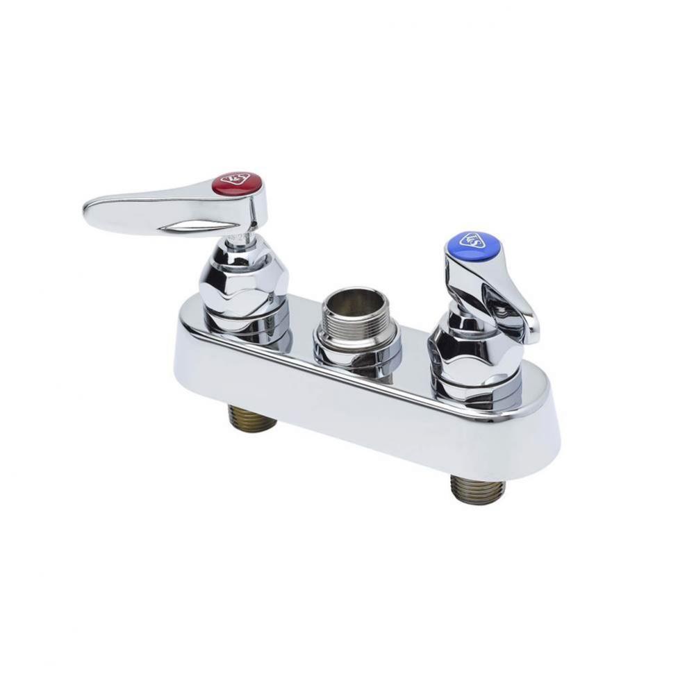 Workboard Faucet, Deck Mount, 4&apos;&apos; Centers, Lever Handles, Less Nozzle