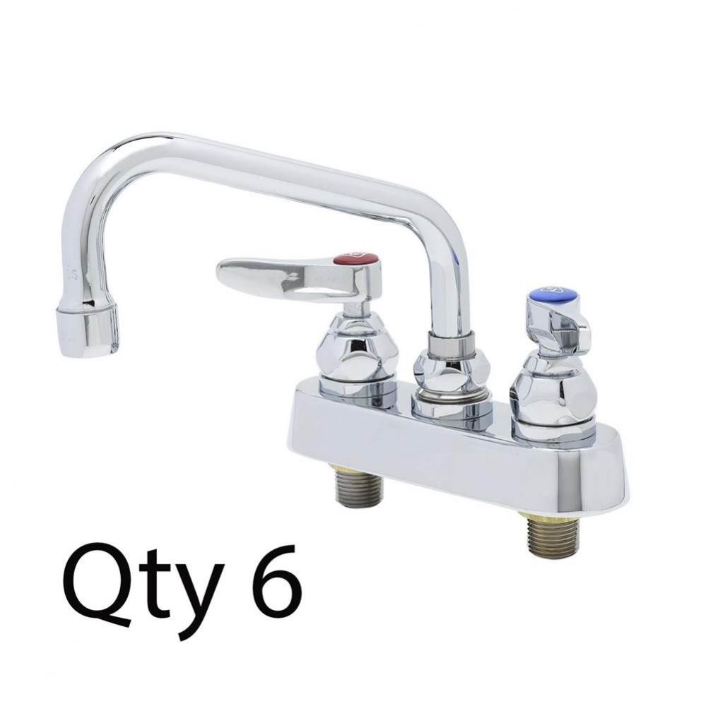 Workboard Faucet, Deck Mount, 4&apos;&apos; Centers, 6&apos;&apos; Swing Nozzle, Lever Handl (Qty.