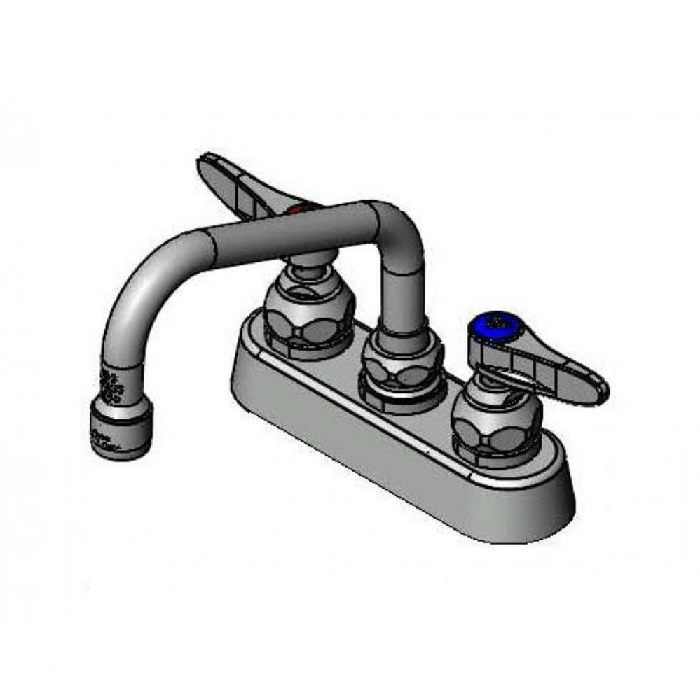 Workboard Faucet, 4&apos;&apos; Deck Mount, 6&apos;&apos; Swing Nozzle, 1.2GPM Aerator, Lever Hand